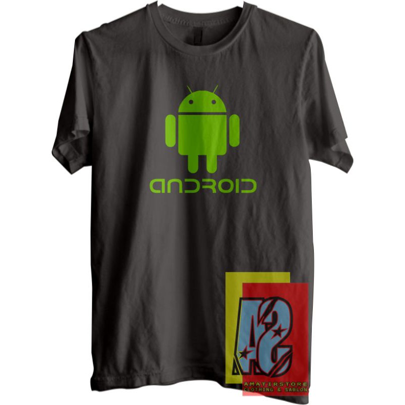 BAJU KAOS LOGO ANDROID Kaos logo android KAOS SMARTPHONE KAOS HP Kaos lucu