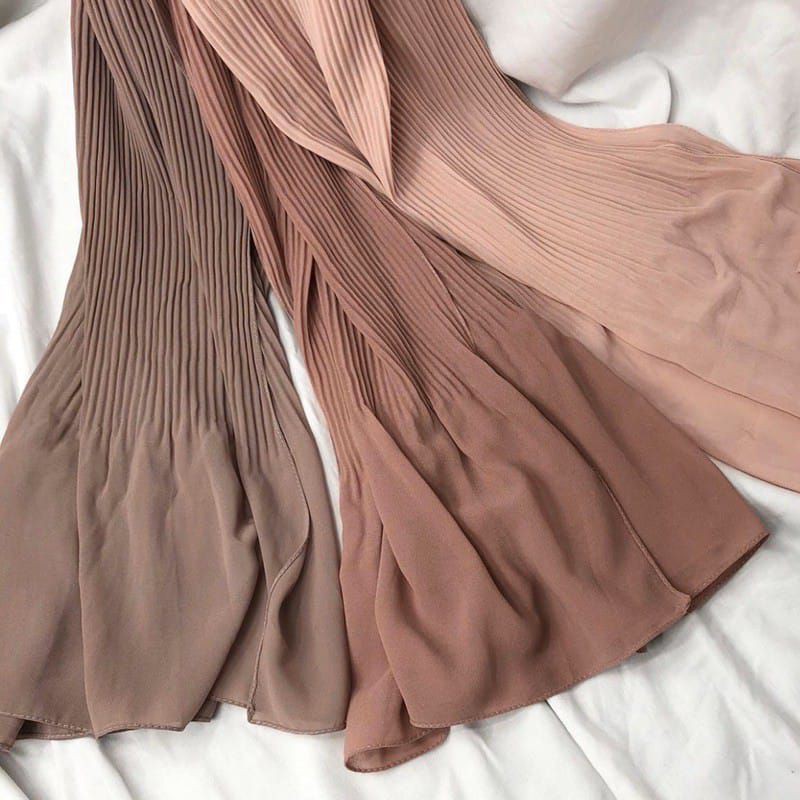Alny Hijab - Pashmina Plisket Lidi Jahit Tepi/Pashmina Pleated/Pashmina Plisket Shawl
