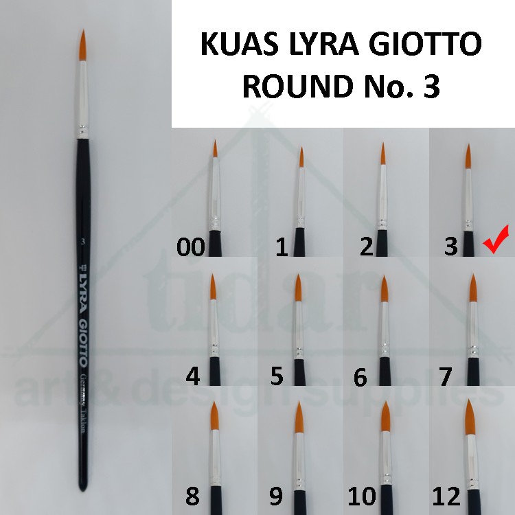 

Lyra Giotto Artist Round Brush No. 3 - Kuas Lukis Taklon Lira Bulat Lancip