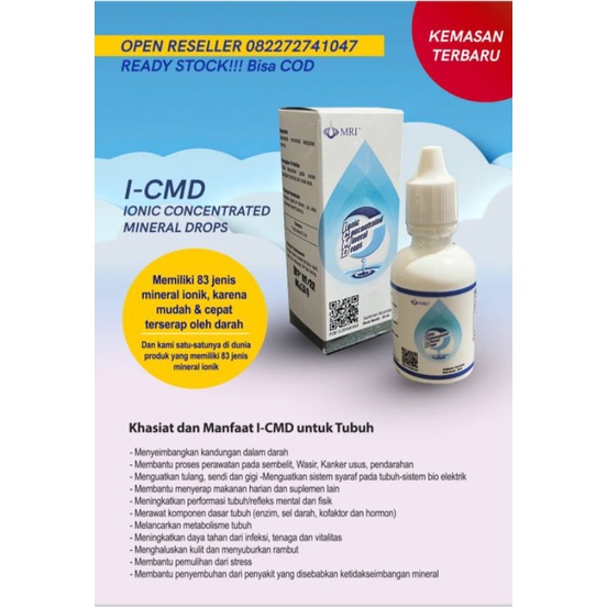 Obat Tetes I-ICMD 60ml Trace Mineral Drop , Mineral Drop, Mineral Tetes, Suplemen Mineral, CMD Impro