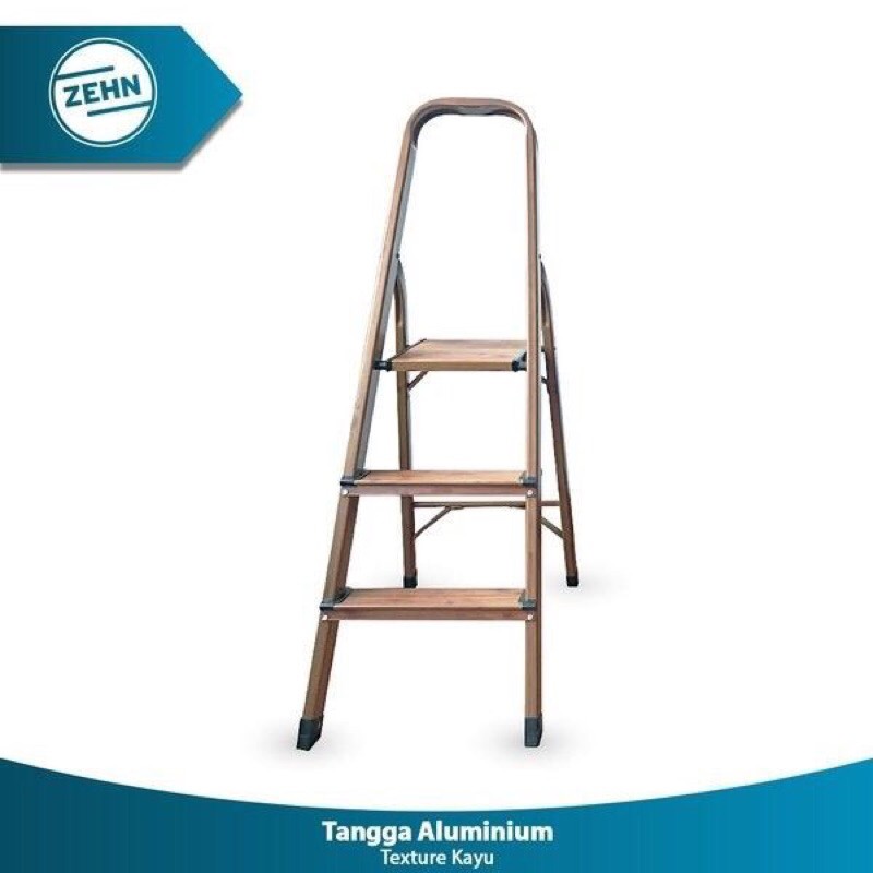 Tangga almunium motif wood / Tangga 3 step /Tangga zehn