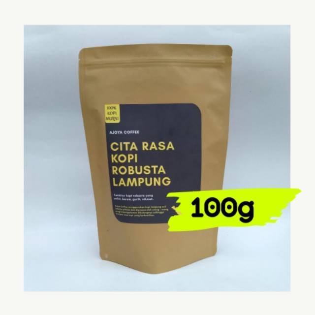 

Kopi Robusta Lampung Asli Bubuk Ajoya Coffee Kemasan 100g