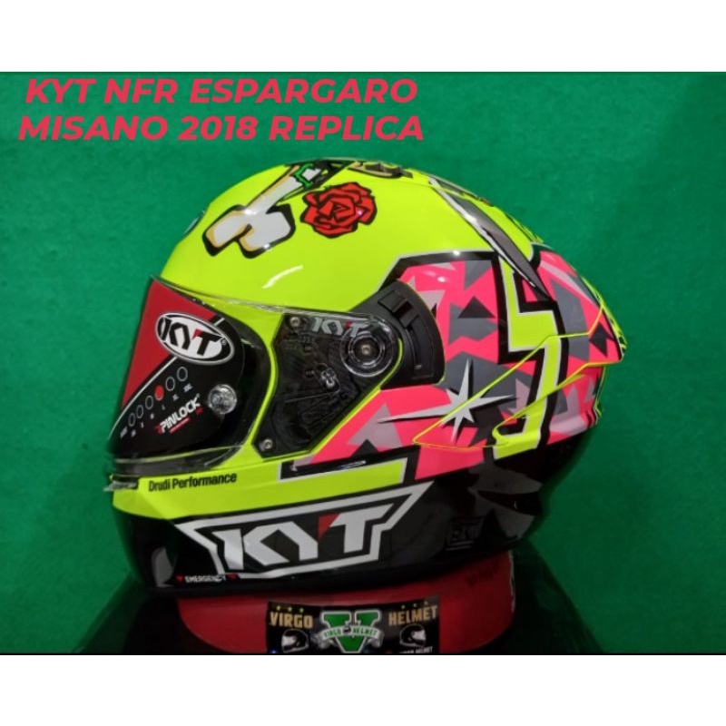 KYT HELM NFR ESPARGARO MISANO 2018 REP100% ORIGINAL DOUBLE VISOR D-DRING(ongkir termurah 2kg)