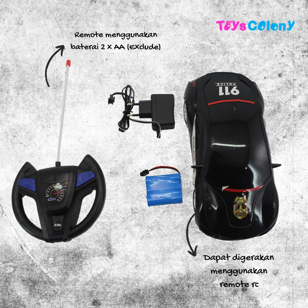 REX - Mobil Remote Control Polisi Internasional Car Rc RKC02083-1