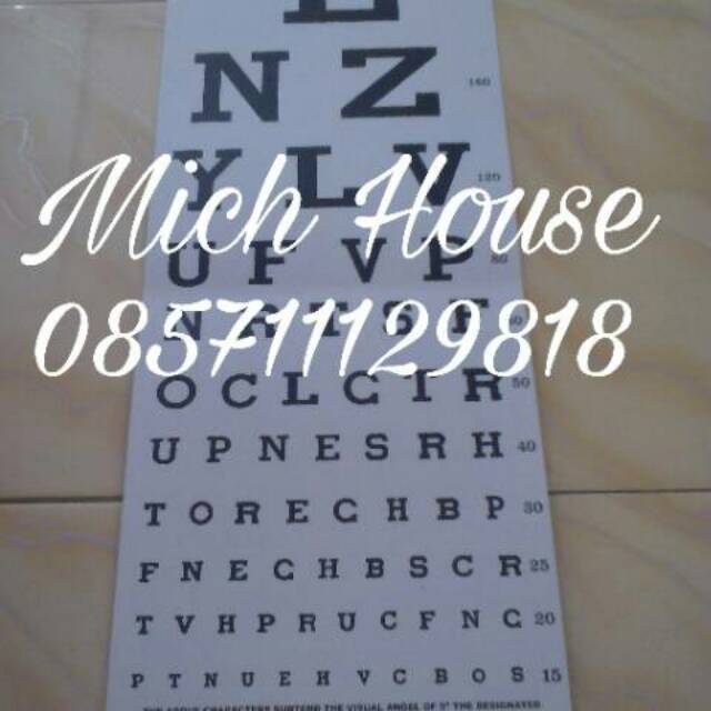 Alat Tes Mata Rabun Jauh Snellen Chart Manual Shopee Indonesia