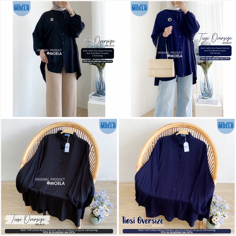 O.K - BAJU ATASAN WANITA OVERSIZE JUMBO LD 135 KATUN RAYON PREMIUM ORIGINAL MOELA BERLABEL || FASHIO