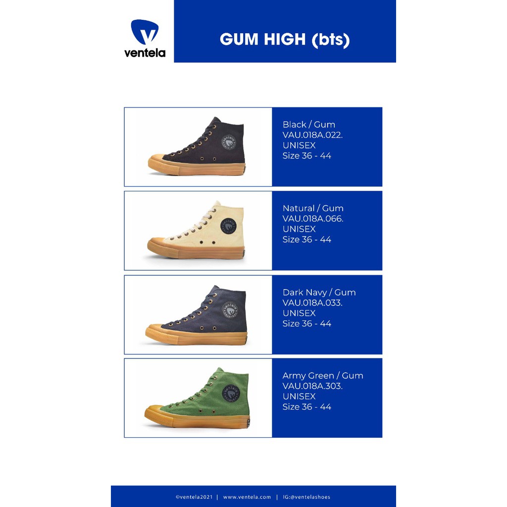 MURAH - TERBARU Sepatu Ventela BTS High Gum Sneakers Shoe Original Ventela