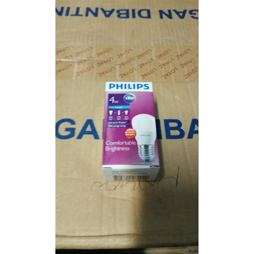 LED BULB PHILIPS 4 Wat LAMPU BOHLAM LED BULB PHILIPS 4 W LED 4Wat BULB LED 4Watt PUTIH