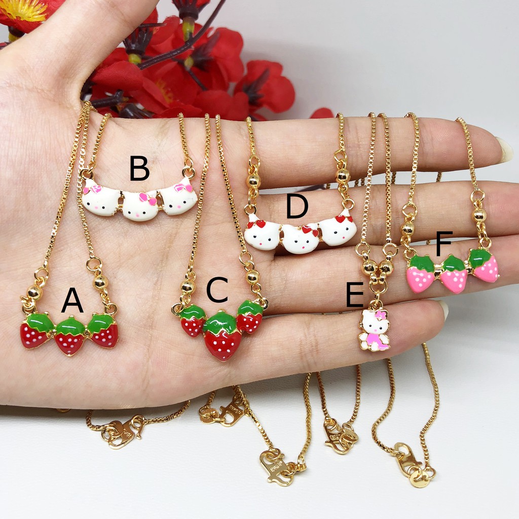 Kalung Anak Cewek Xuping  Kitty Kucing Lapis Emas BN144 