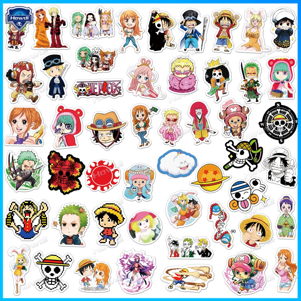 Stiker Motif Anime One Piece Tahan Air Untuk Helm Motor