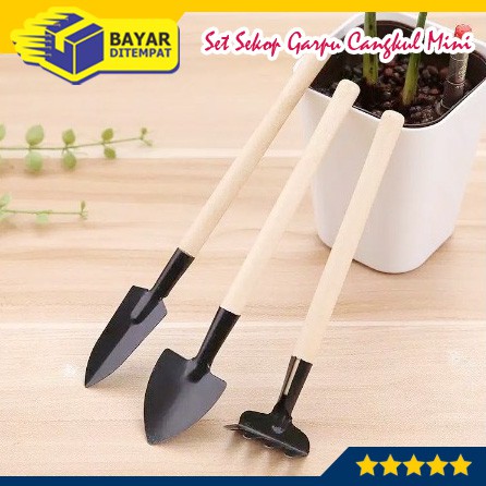 Peralatan Alat Berkebun Sekop Garu Mini 3 in 1 Pengaruk Tanaman Tanah Pot Bonsai (Gardening Tools) [AGR12]