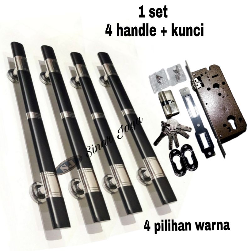 1 set handle pintu kunci pintu rumah minimalis gagang tarikan pintu stainless pegangan pintu kuputarung model oval murah