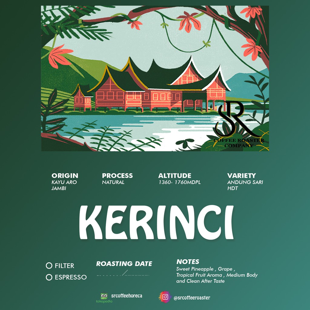 

Kopi Arabika Kerinci Natural 200 gr - Arabica Roasted Beans