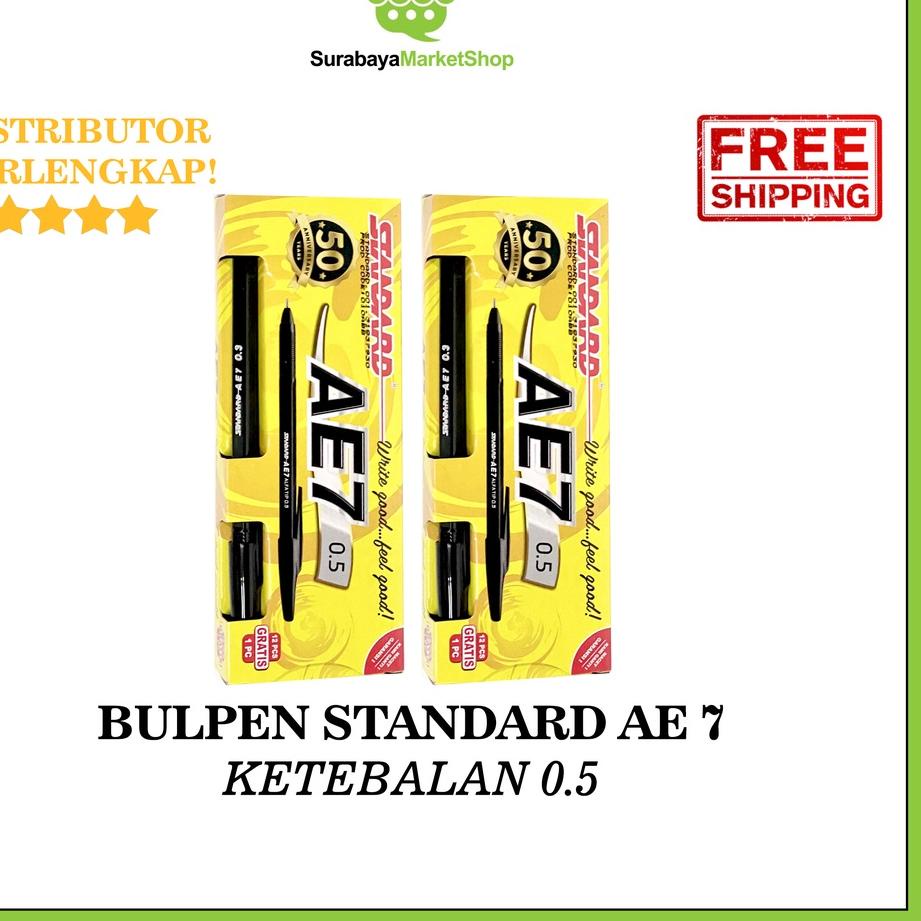 

(1 pak )Pulpen Standard AE7 - Pulpen Bulpen Bolpen Ballpoint Standar Standart Standard AE7 B Live Tecno <