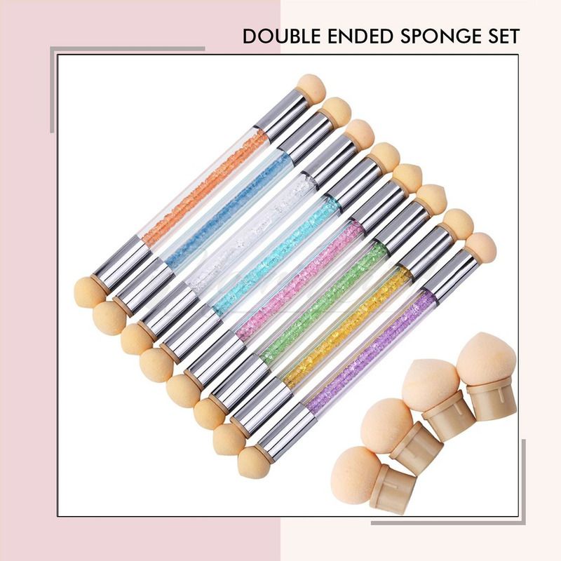 Double ended sponge SET pen spons nail art ombre sponge brush