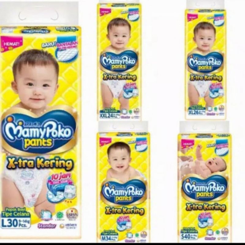 PAMPERS MAMYPOKO PANTS CELANA S40 / M34 / L30 / XL26