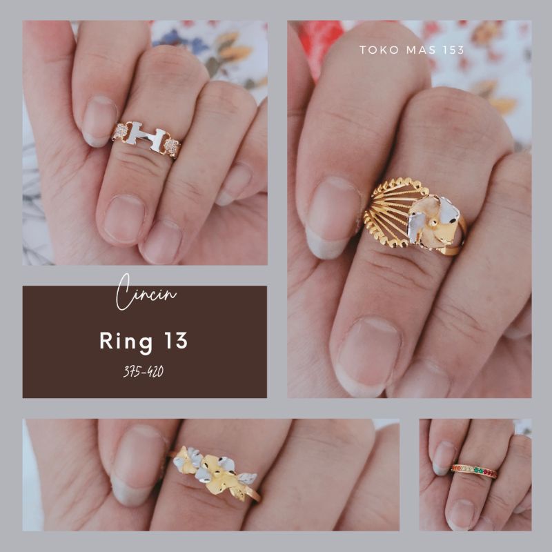 WAJIB TANYA STOK Realpic Cincin Emas Asli Kadar 375-420 | Ring 13 | Part 2