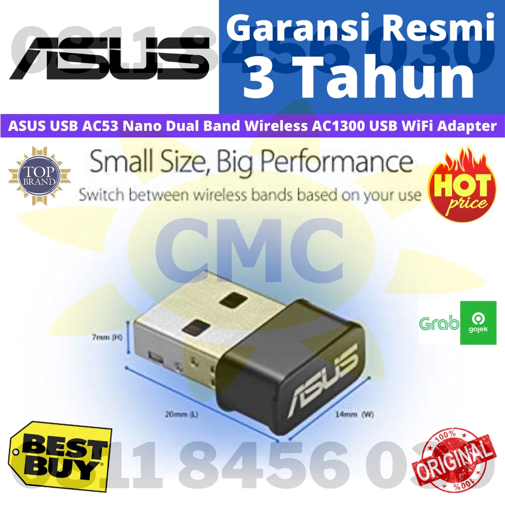 ASUS USB AC53 Nano AC1300 Dual Band WiFi USB Adapter