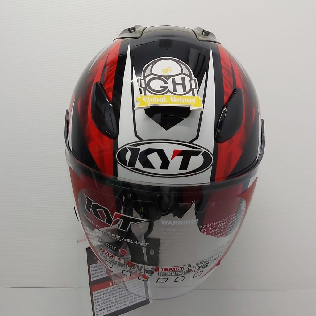 HELM HALF FACE KYT DJ MARU KYT DJMARU MOTIF #15 BLACK RED