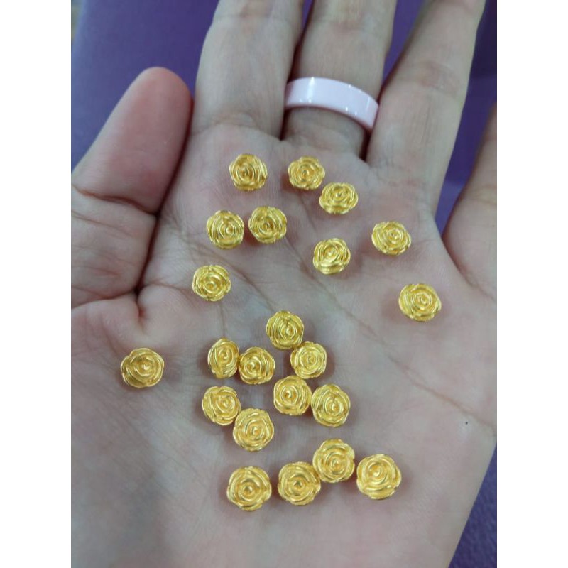 Charm Mawar // charm Teratai Emas Hongkong 24K