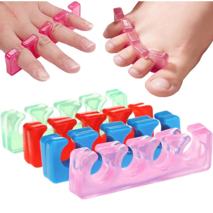 Sepasang Nail Art Separator Jelly Silicone Pemisah Jari