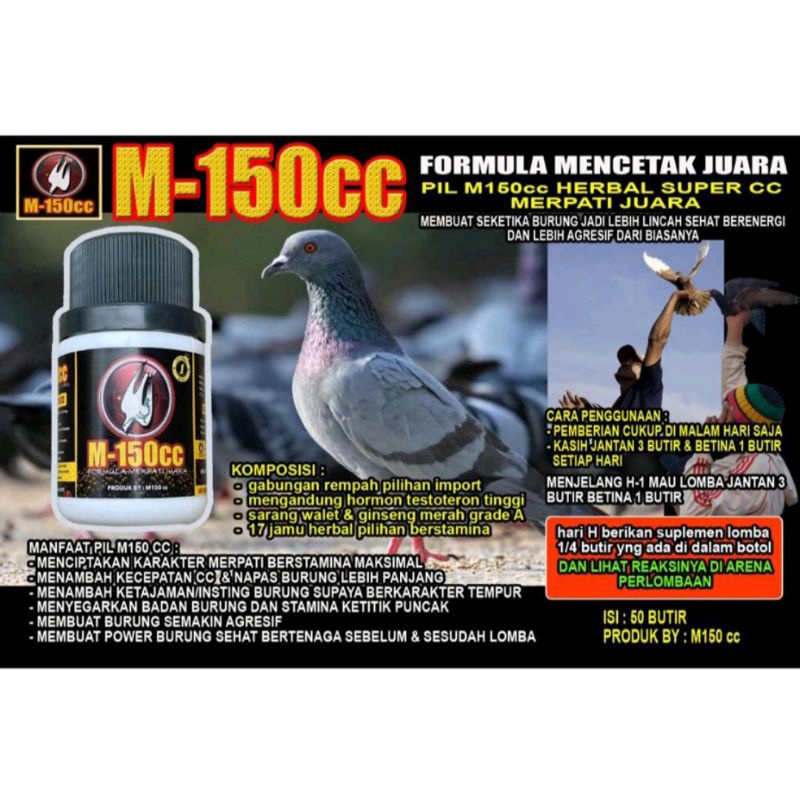 M150 cc obat pil merpati lomba berstamina agresif nafas panjang