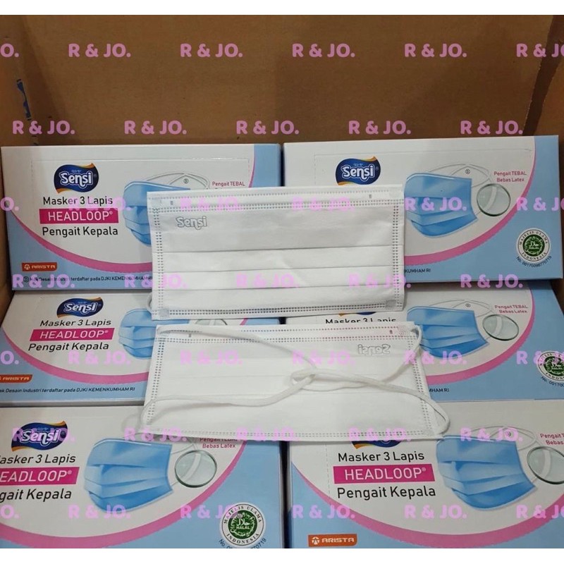 MASKERS SENSI HIJAB HEADLOOP ISI 40 pcs warna PUTIH