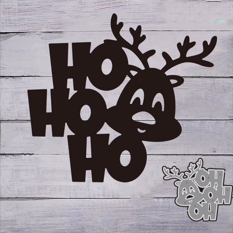 Cetakan Stensil Cutting Dies Motif Ho Ho Ho Ho Ho Bahan Metal Untuk Scrapbook / Craft DIY / Kartu