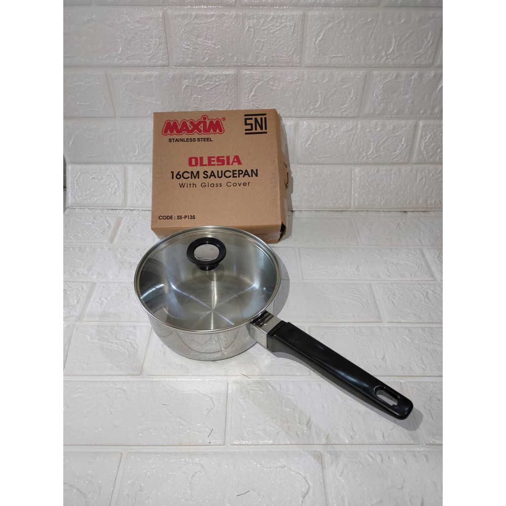 SAUCEPAN OLESIA 16 CM MASPION / PANCI SUSU / PANCI TUTUP / PANCI TUTUP KACA / PANCI ALUMUNIUM / PANC