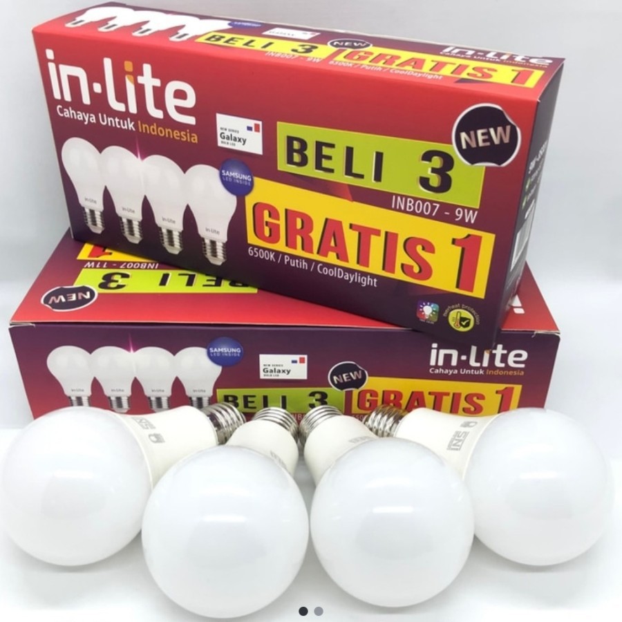 [PROMO] Lampu Led In-Lite Value Paket 9Watt Beli 3 Gratis 1