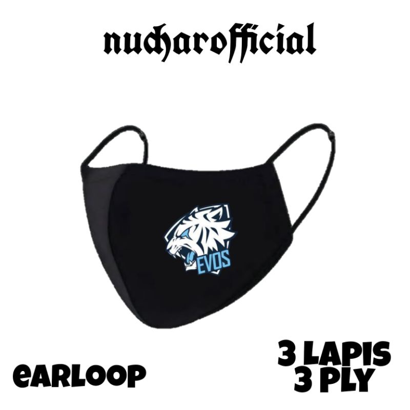 MASKER EVOS LEGENDS ESPORTS - MASK KAIN 3 LAPIS / 3 PLY