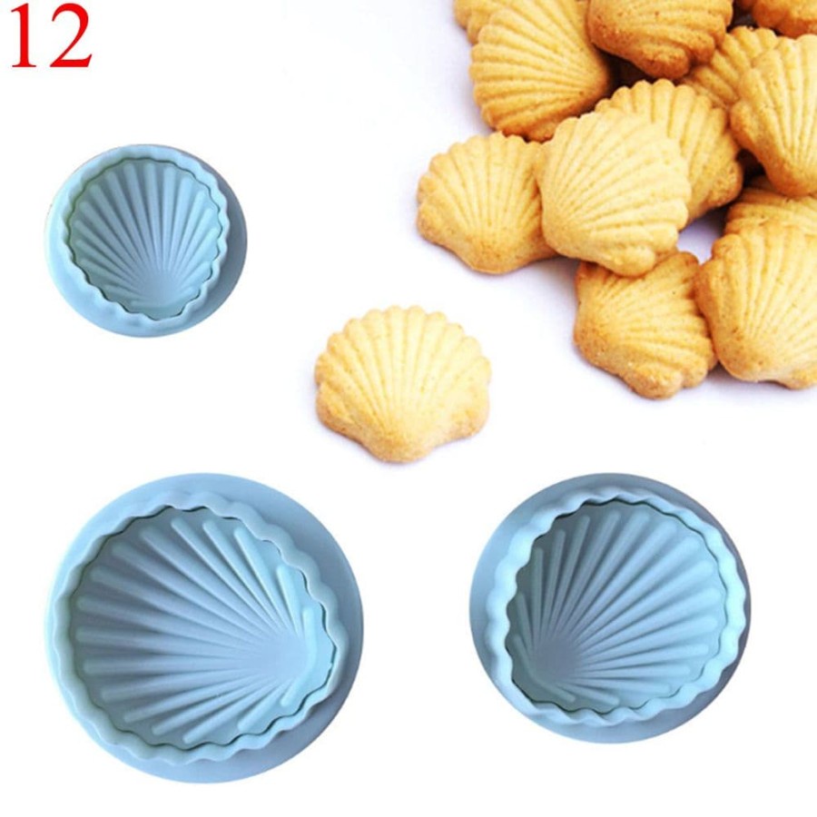 Fondant Plunger Cutter - Cetakan Fondant Seashell Shape (3pcs)