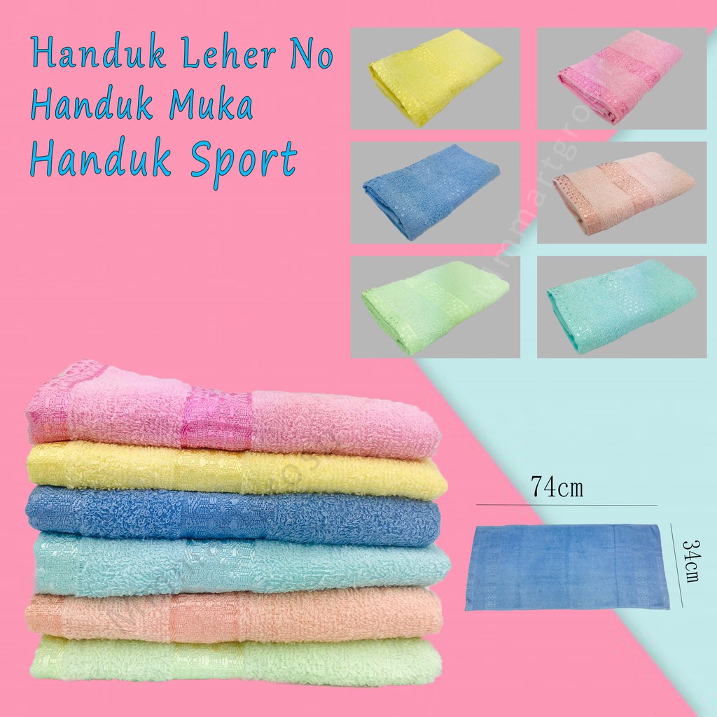 Handuk Leher No / Handuk Muka / Handuk Sport / 74x34cm