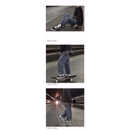 High waist Korean version of the new loose versatile boyfriend wide leg jeans women