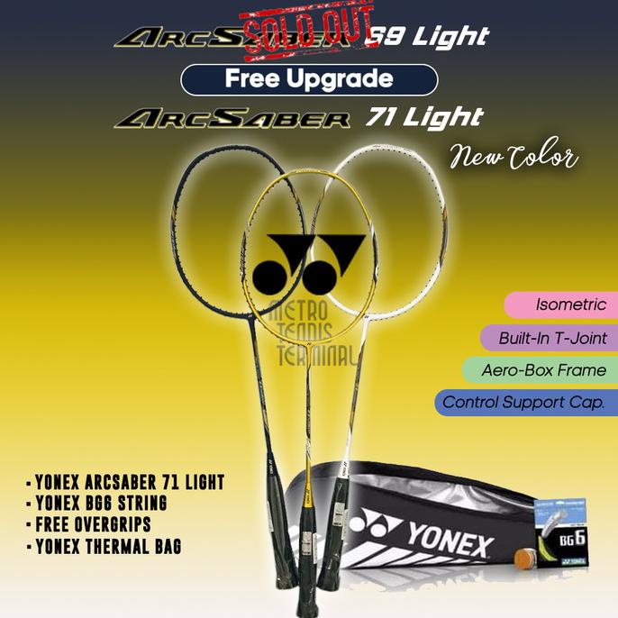 PROMO Yonex Arcsaber 69 Light Bundle (Paket Raket Badminton)