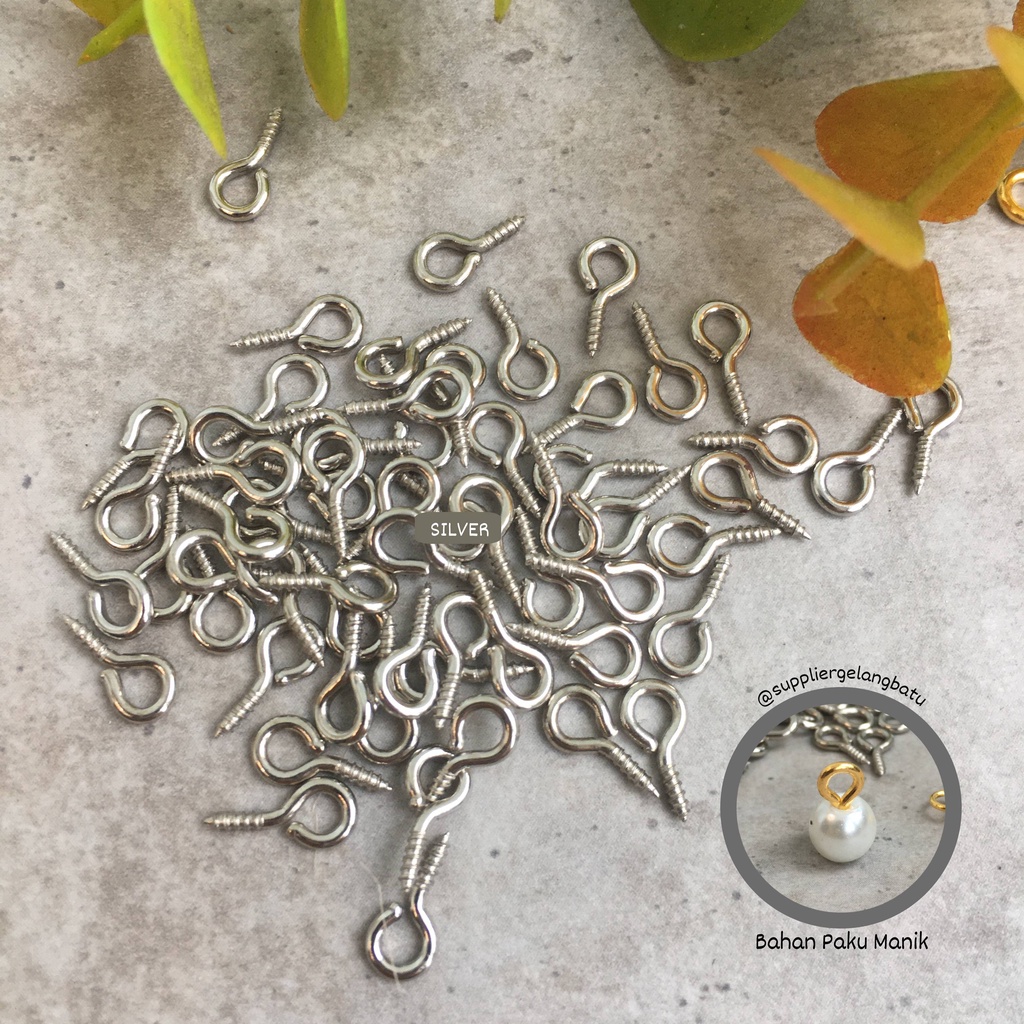 Screw Eye Pins | Paku Mata Ulir Claw Golden Silver Accessories DIY 4mm