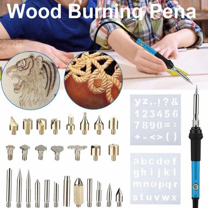 

28 in 1 Solder Alat Lukis Bakar Wood Burning Pen Pena Pyrography Set A