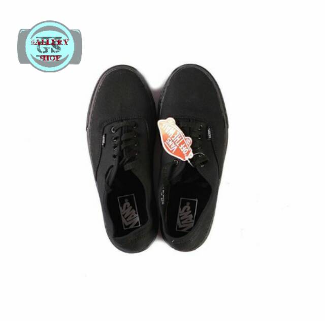 Sepatu Vans Authentic Classic Waffle ICC Black White Full Black Full White Cewek Cowok