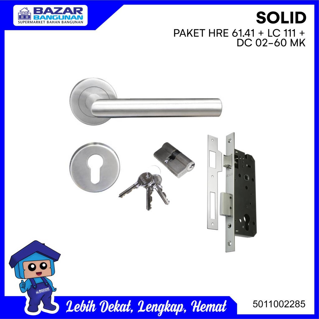 Solid - Paket Gagang Pintu / Handle Set Hre 61.41 Hre61.41 Us26D