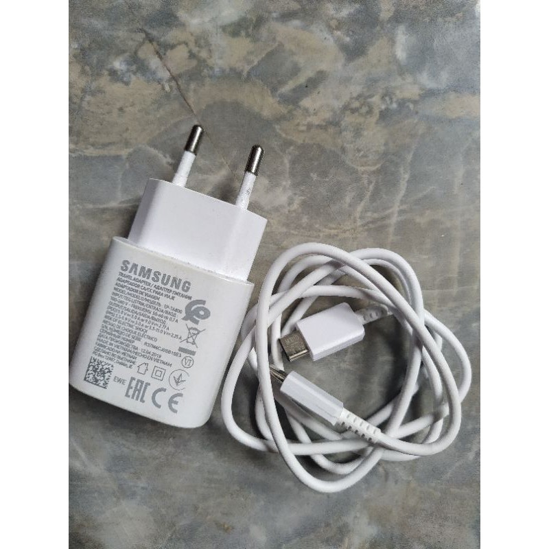 CHARGER ORIGINAL BAWAAN SAMSUNG A80 S20 25 WATT TYPE C SUPER FAST CHARGING AKTIF ASLI BAWAAN HP