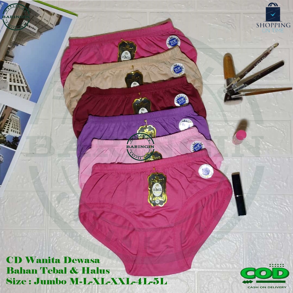 Paket Murah 6 Pcs CD Wanita Dewasa Jumbo Bahan Katun Karet Lebar /Celana Dalam Wanita Katun Termurah / CD Wanita Jumbo