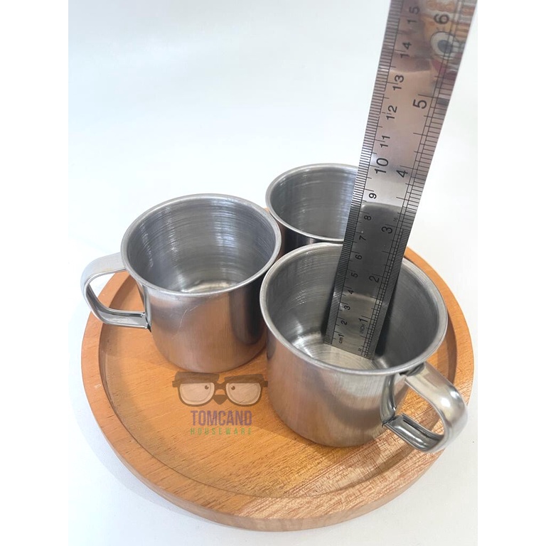 Gelas Mug Cangkir Stainless Steel 7 Cm Gelas Thai Tea Mini Tanpa Tutup