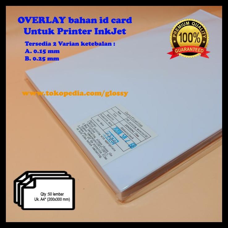 

TERBARU BAHAN PVC ID CARD 50 LEMBAR - OVERLAY TERBARU