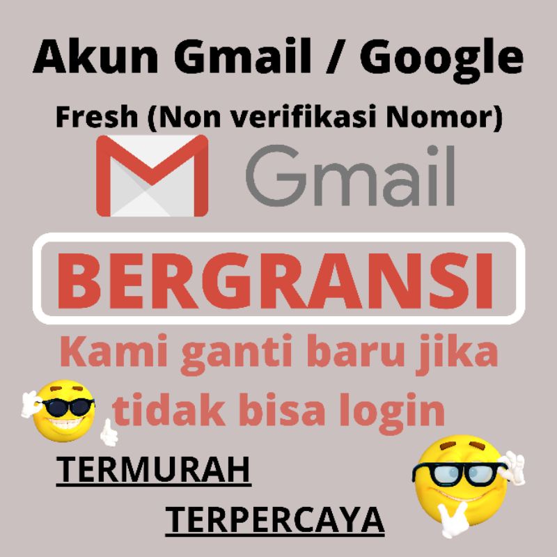 Akun Gmail / Google Fresh Bergaransi Non verifikasi (non PVA