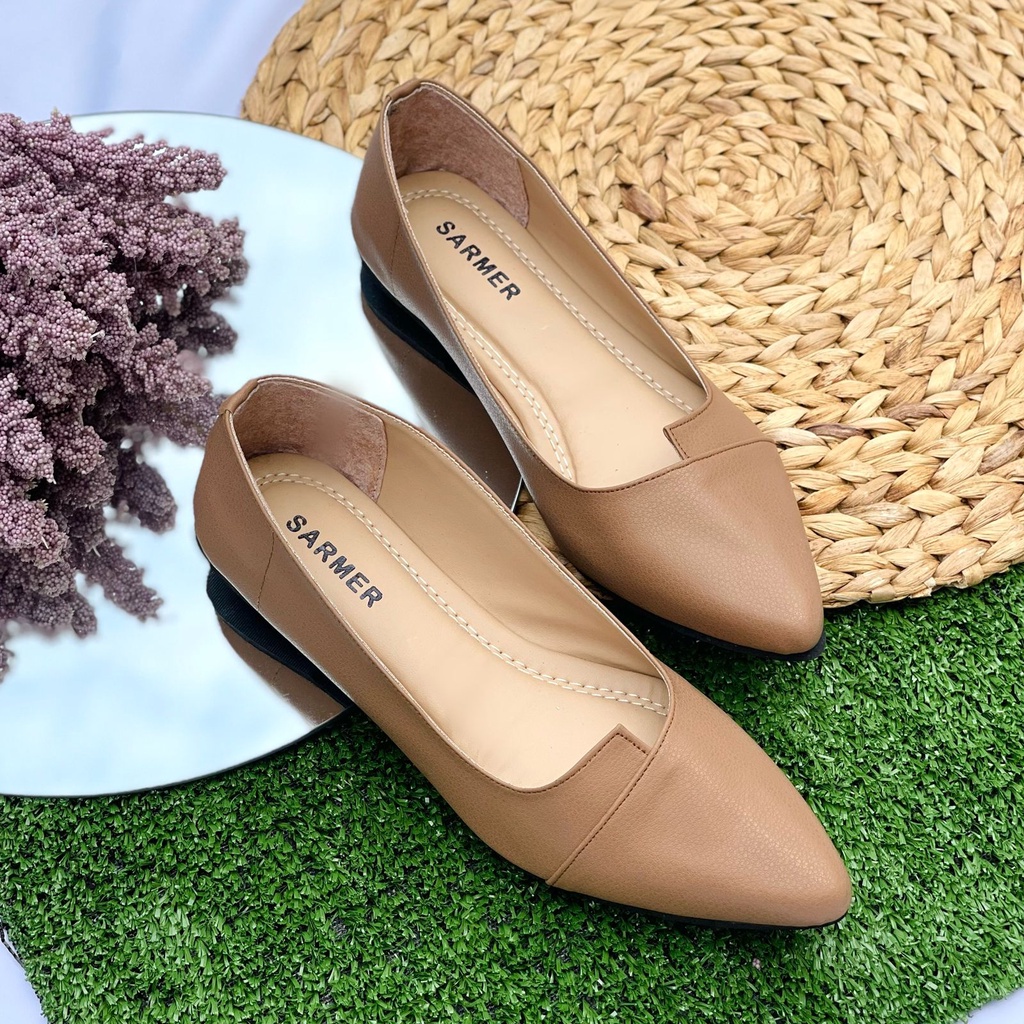 Fs096 { Cod } Flat Shoes Sepatu Wanita  Fashion Santai Premium Sepatu Wanita  Sarmer - Melitha Flats