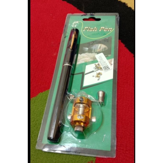 PANCING PULPEN MINI PANCINGAN PENA KECIL ALAT MANCING IKAN UDANG PORTABLE COD JORAN FISHING ROD PEN 1 METER