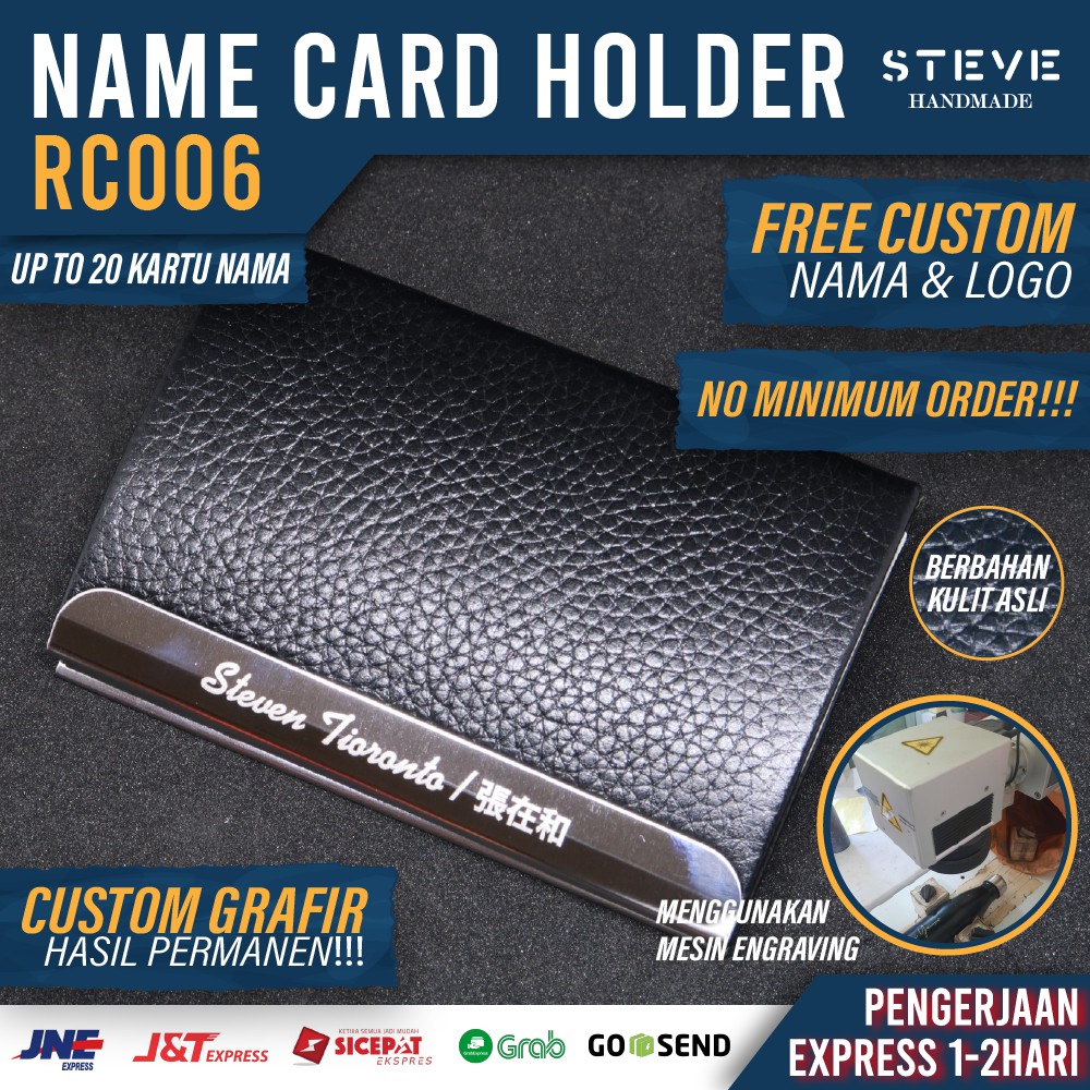 Dompet Kartu Nama Tempat Kartu Nama Name Card Holder RC006 Genuine Leather Custom