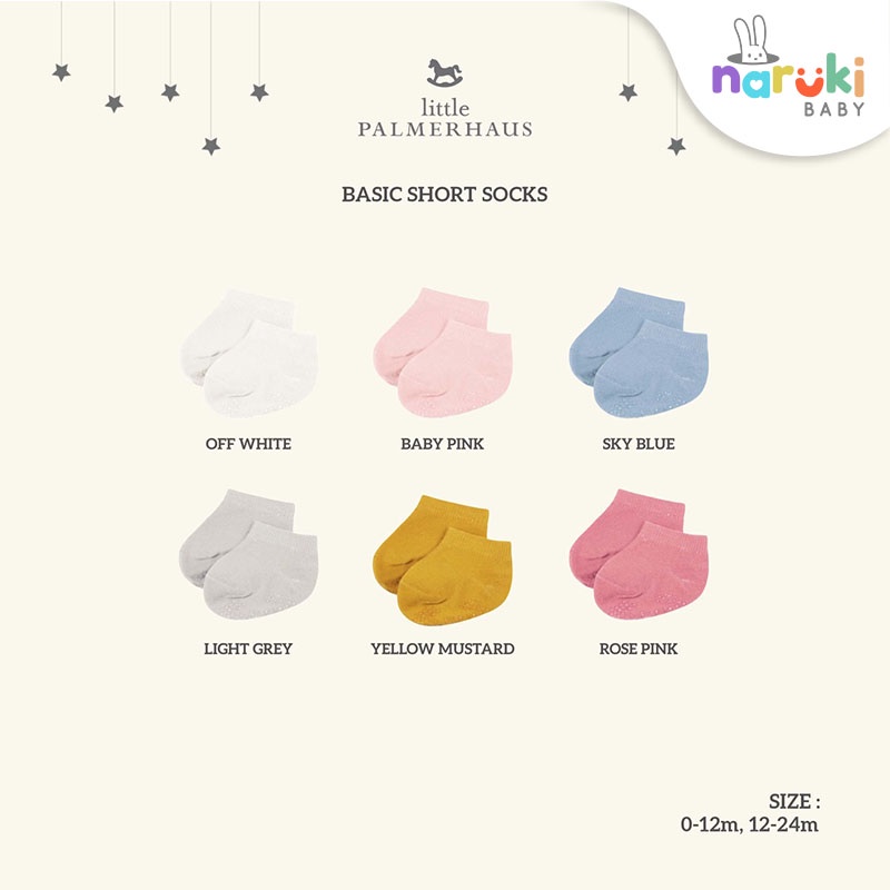 Little Palmerhaus Basic Short Socks With Antislip (Kaos Kaki Anak)