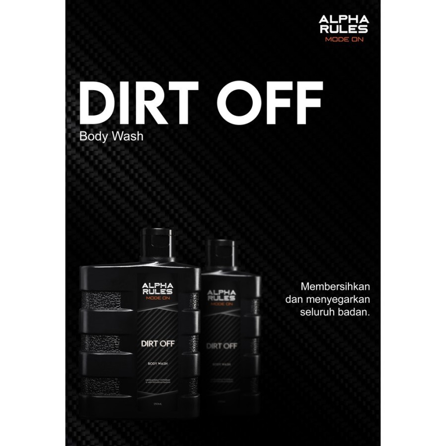 Alpha Rules Dirt Off 250 ml Body Wash Male Cleaner Alpharules + Bonus HS