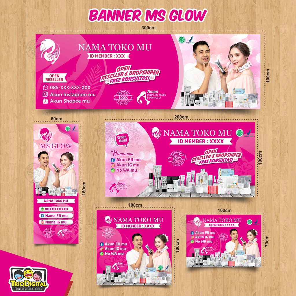 BANNER DAN SPANDUK MSGLOW SKINCARE